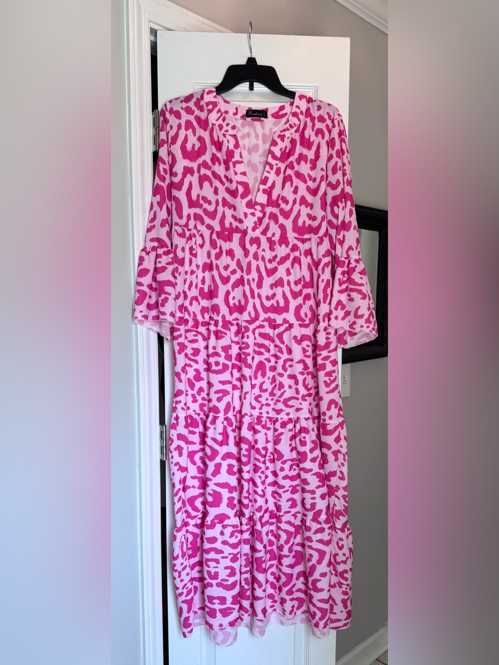 Pink Leopard Maxi Dress